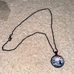 Elegant Black and Blue Pendant Necklace